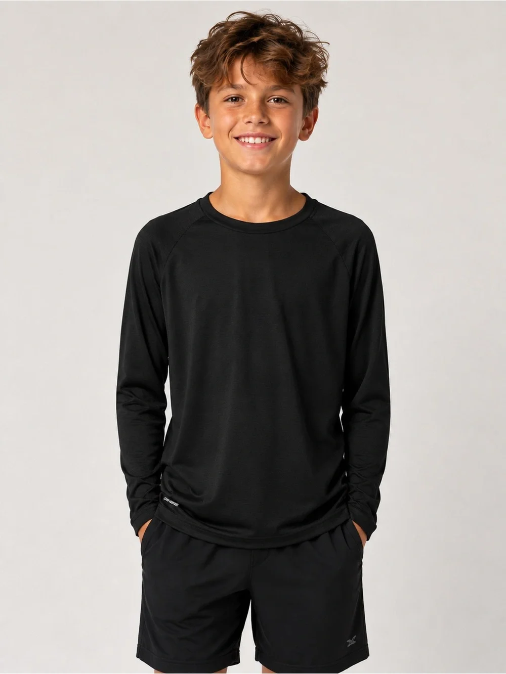 Athletic Works Black Long-Sleeve Performance Tee
